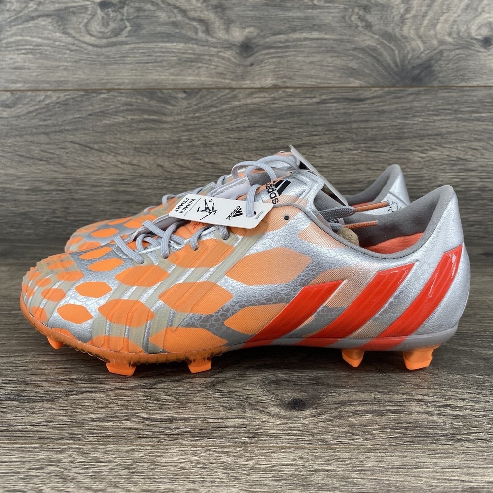 Adidas Predator Instinct FG Women's Soccer Cleat Size 6 Silver Orange M18326